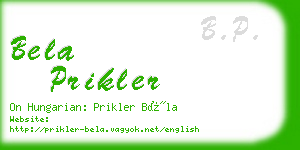 bela prikler business card